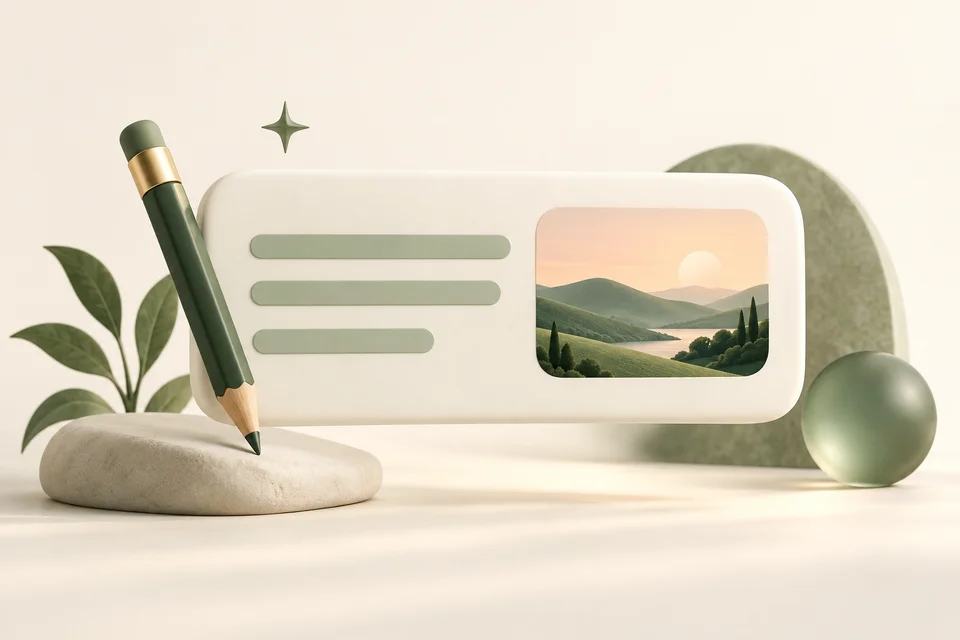 A pencil and prompt panel illustrating how to describe your video idea.